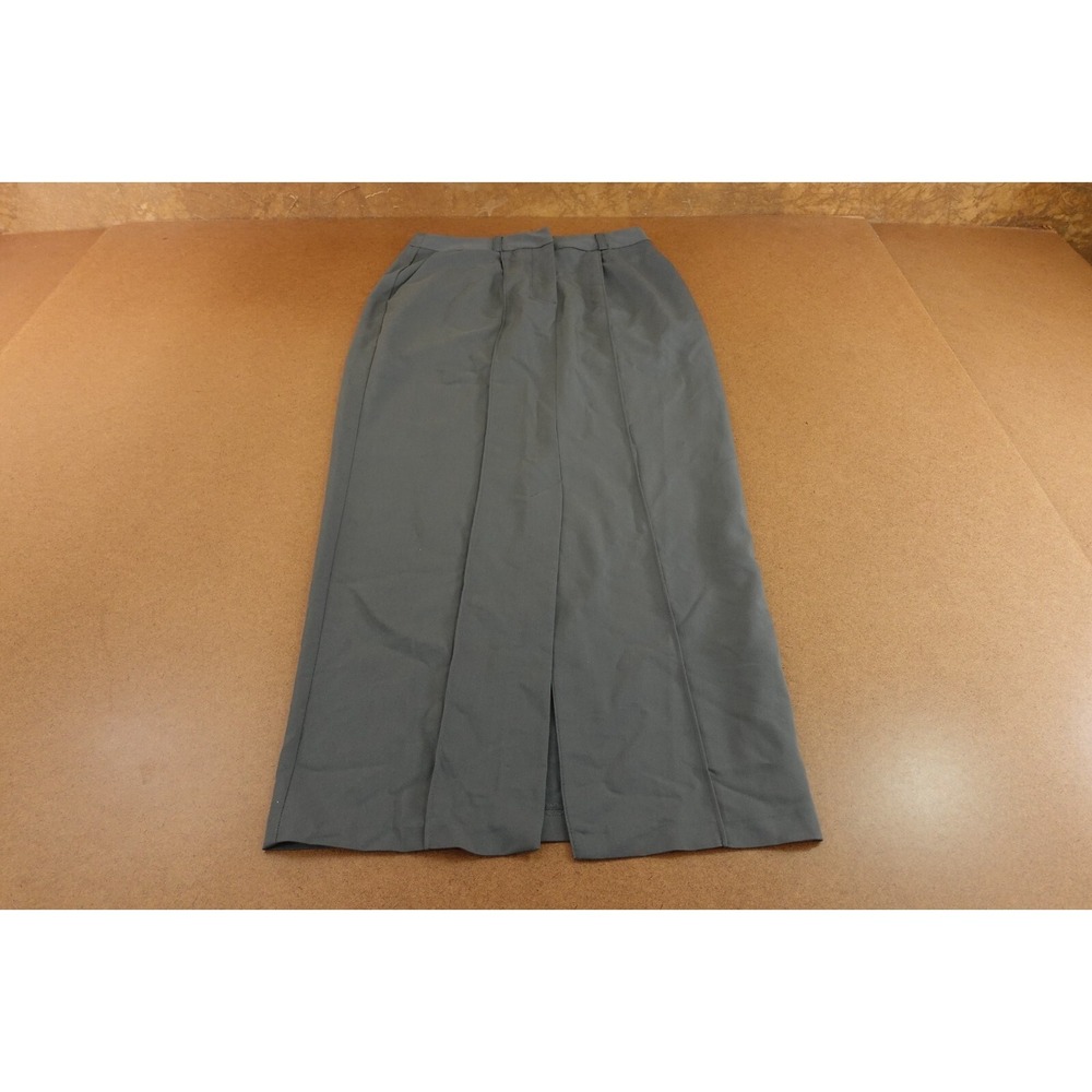 Closet London Womens Size 4 Grey Seamed Pocket Front Slit Maxi Pencil Skirt NWT
